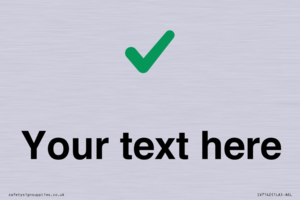 Custom plain background, green tick sign